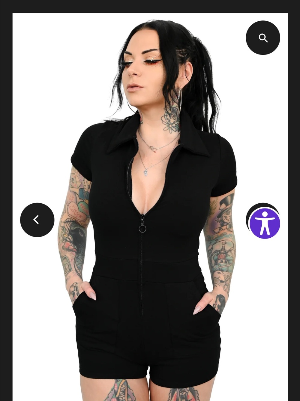 Foxblood Jamie Lee Zip-Front Romper